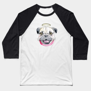 Angel Pug Baseball T-Shirt